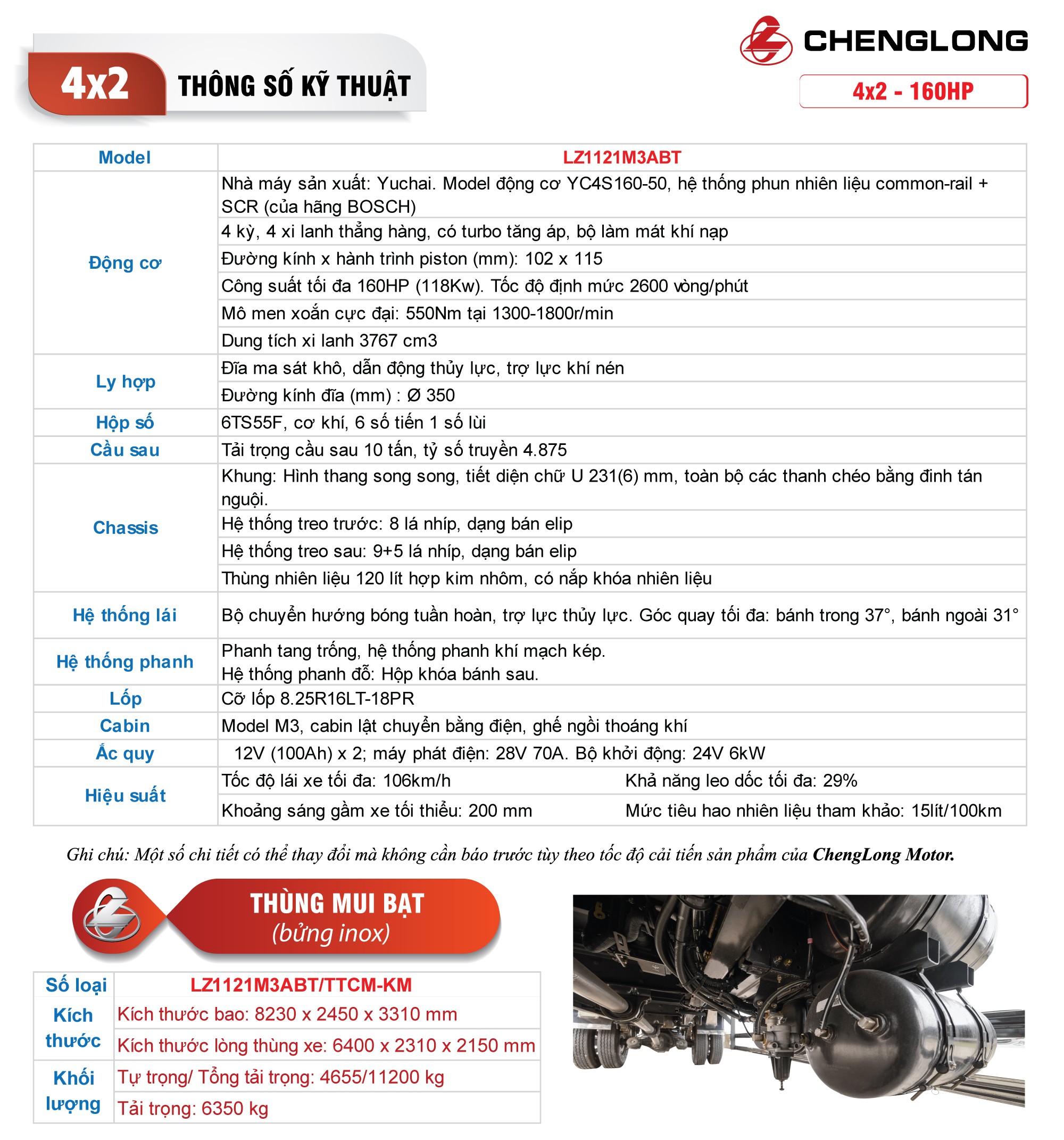 XE TẢI THÙNG CHENGLONG M3 4x2 160HP - Ảnh 6