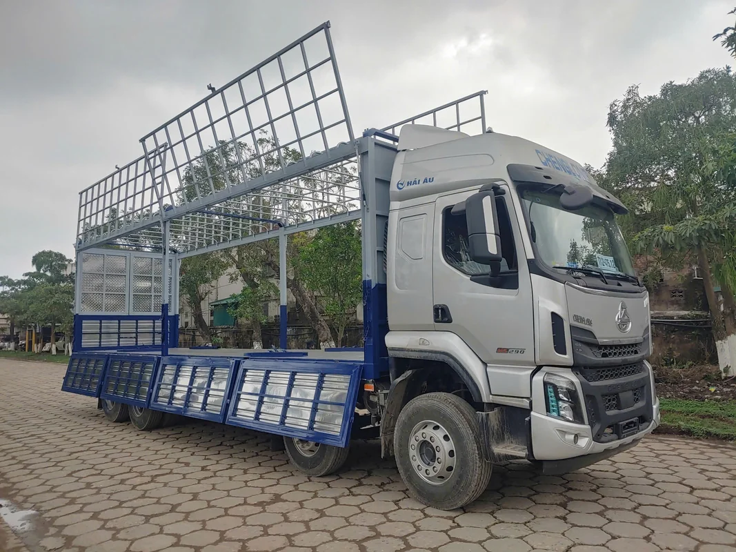 Phía sau thùng trụ rút xe tải thùng nặng 8x4 290HP Chenglong